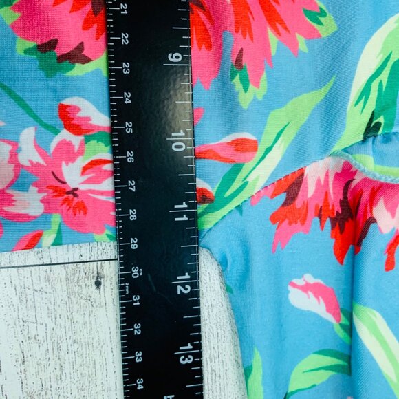 Tropical Floral Baby Romper Ruffle Sleeves Bow One Piece Size 18 Months - Picture 7 of 9